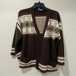 Vintage Sears Vintage Sweater Cardigan Brown Pockets Women’s Size Medium